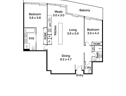 2008/50 Lorimer Street, Docklands, Melbourne CBD, 2 침실, 2 욕실, Apartment
