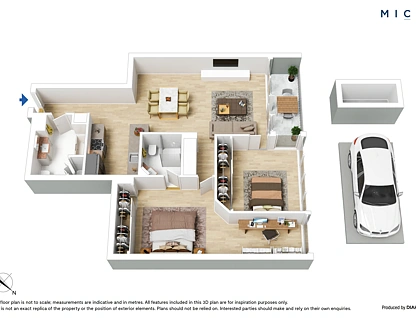 2010/63 Whiteman Street, Southbank, Melbourne CBD, 2 rūma, 2 rūma horoi, Apartment