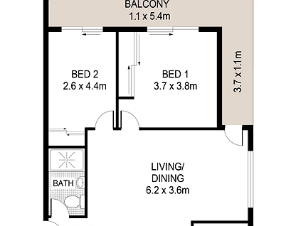 708/2 Springfield Avenue, Potts Point, Sydney CBD, 2 રૂમ, 1 બાથરૂમ, Apartment