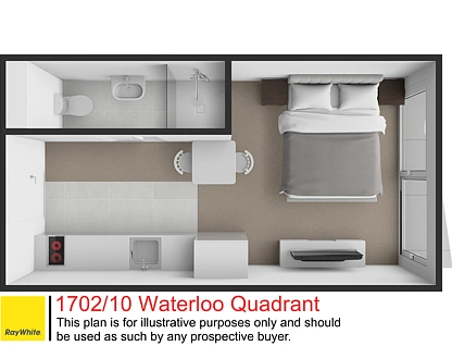 1702/10 Waterloo Quadrant, Auckland Central, Auckland City, 1 ਕਮਰੇ, 1 ਬਾਥਰੂਮ, Apartment