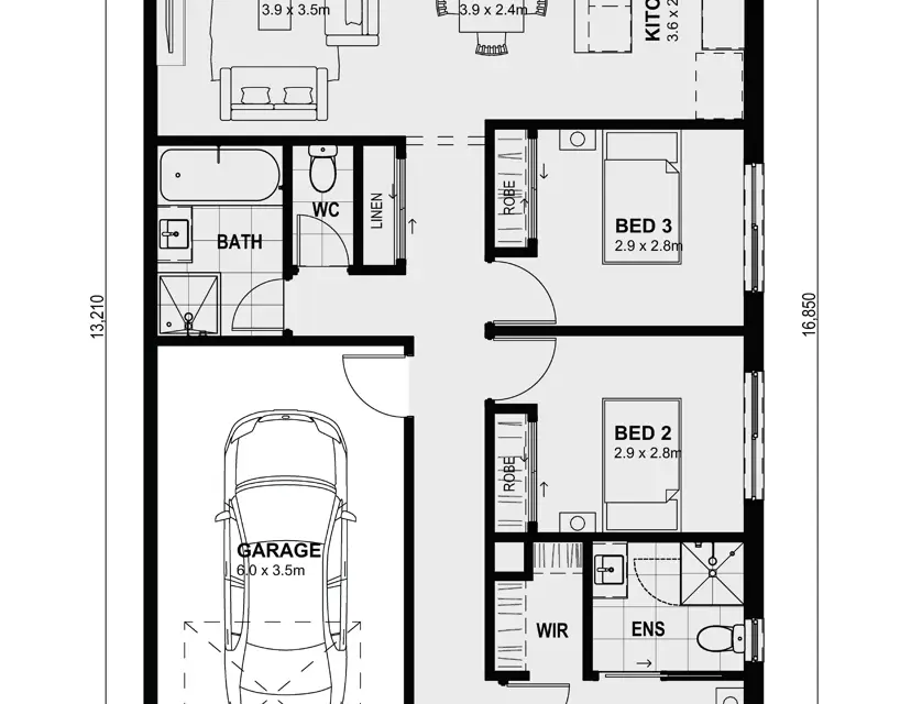 LOT  1212 HUNT  ROAD, Rockbank, Western Region, 3 غرف, 2 حمامات, House