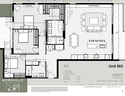 503/12 Napier Street, Footscray, Western Melbourne, 3 ห้องนอน, 2 ห้องน้ำ, Apartment