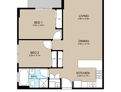 304/8D Myrtle Street, Prospect, Western Suburbs, 2 rūma, 1 rūma horoi, Apartment