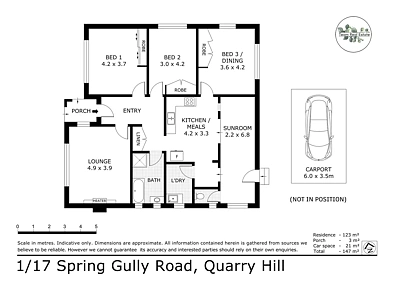 1/17 Spring Gully Road, Quarry Hill, VIC 3550, 3 slaapkamers, 1 badkamers, House
