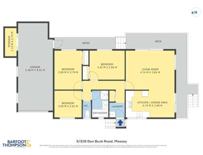 3/219 Don Buck  Road, Massey, Waitakere City, Auckland, 3房, 1浴, 独立屋