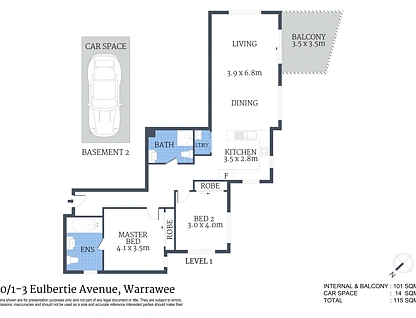 10/1-3 Eulbertie Avenue, Warrawee, Upper North Shore, 2 રૂમ, 2 બાથરૂમ, Apartment
