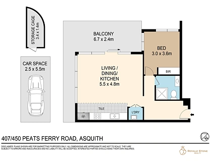 407/450 Peats Ferry Road, Asquith, Upper North Shore, 1房, 1浴, Apartment
