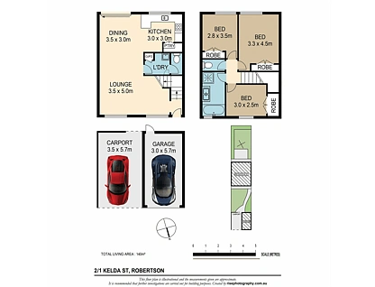2/1 Kelda Street, Robertson, Brisbane - Southern Region, 3房, 1浴, Townhouse