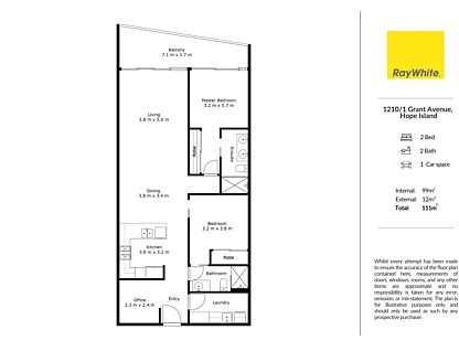 1210/1 Grant Avenue, Hope Island, Gold Coast, 2房, 2浴, Apartment
