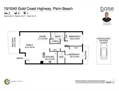 15/1040 Gold Coast Highway, Palm Beach, Gold Coast, 2 habitaciones, 2 baños, Apartment