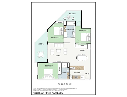 16/89 Lake Street, Northbridge, Perth CBD, 3 غرف, 2 حمامات, Apartment
