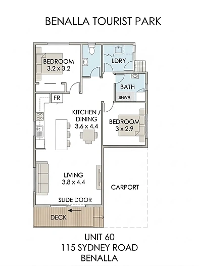 60/115 Sydney Road, Benalla, VIC 3672, 2房, 1浴, House