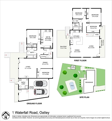 1 Waterfall Road, Oatley, NSW 2223, 5 Bedrooms, 3 Bathrooms, House