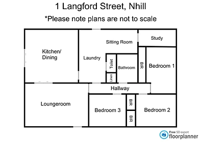 1 Langford Street, Nhill, VIC 3418, 3 slaapkamers, 1 badkamers, House
