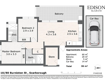 10/80 Burniston Street, Scarborough, North West Perth, 2 कमरे, 2 बाथरूम, Apartment