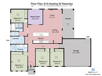 户型图 - 61A Harding Street, Raceview, QLD 4305