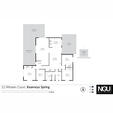12 Whalan Court, Kearneys Spring, QLD 4350, 4房, 1浴, House