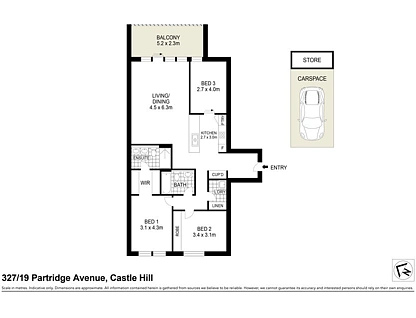 327/19 Partridge Avenue, Castle Hill, The Hills, 2 ห้องนอน, 2 ห้องน้ำ, Apartment