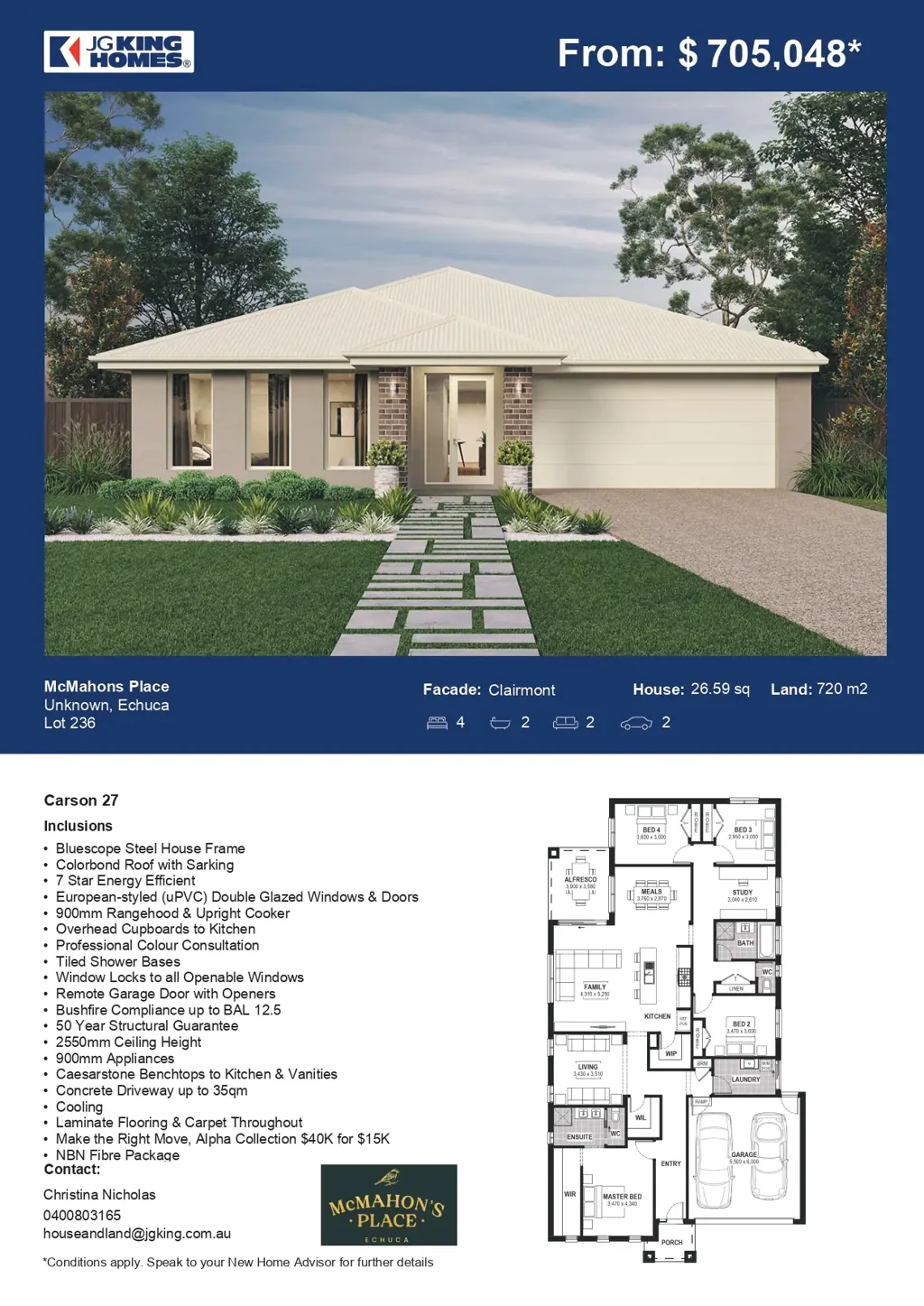 Echuca 4Habitaciones JG King Homes present the Carson 27