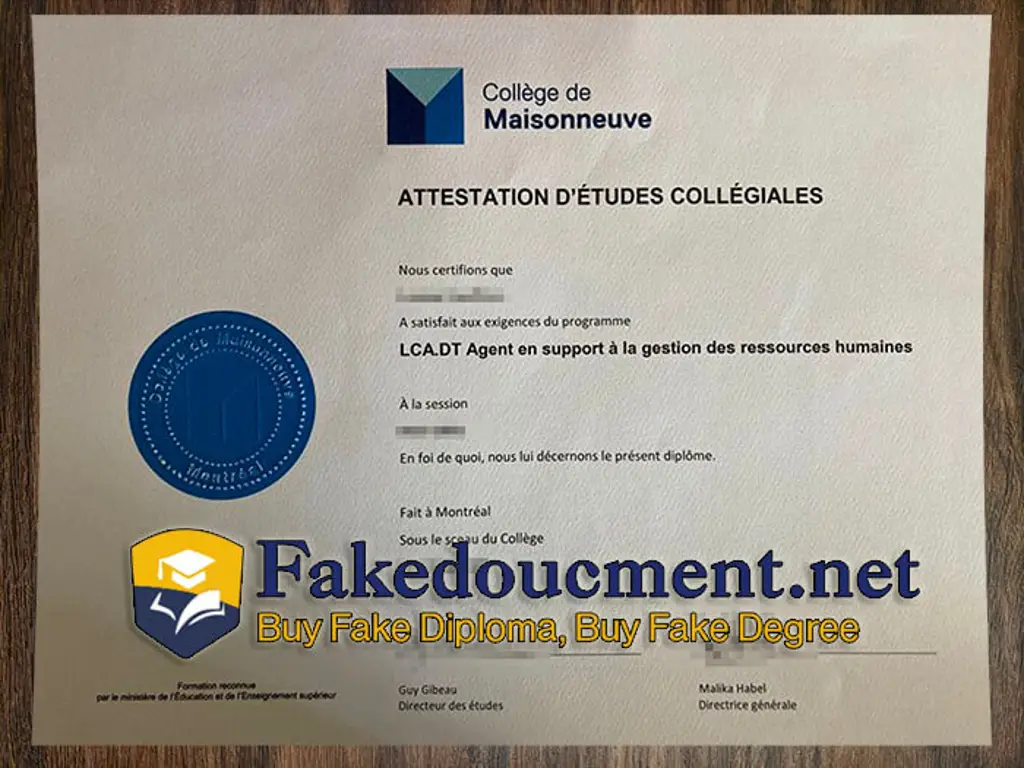 How to make a phony College de Maisonneuve degree online?