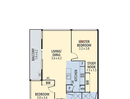 707/8 Grosvenor Street, Abbotsford, Melbourne CBD, 2 Schlafzimmer, 2 Badezimmer, Apartment