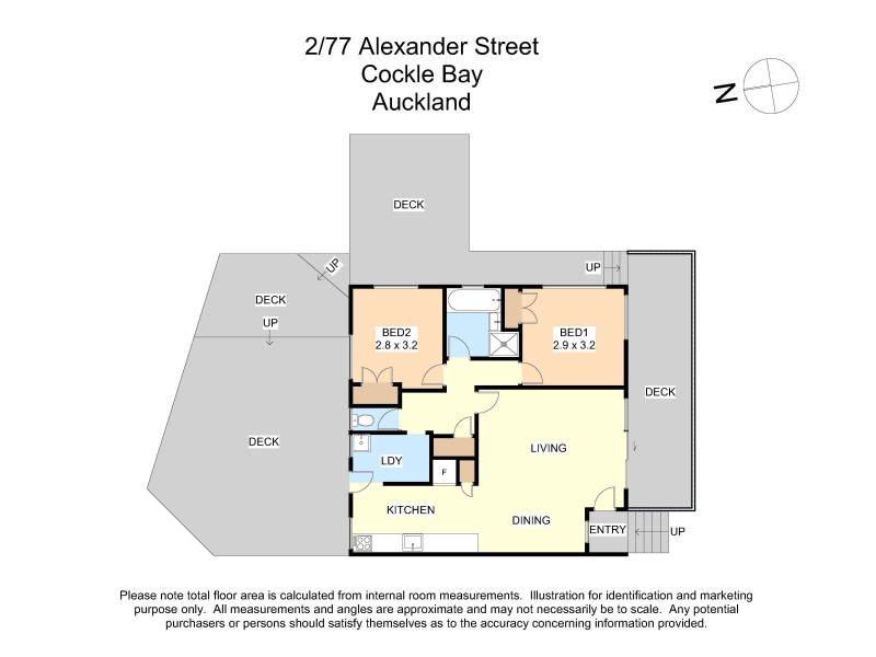 2/77 Alexander Street, Cockle Bay, Auckland - Manukau, 2 غرف, 1 حمامات