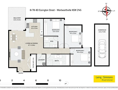 8/78-80 Essington Street, Wentworthville, Parramatta (Northwest suburbs), 3 habitaciones, 2 baños, Apartment