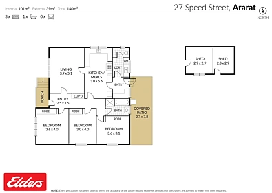 27 Speed Street, Ararat, VIC 3377, 3房, 1浴, House