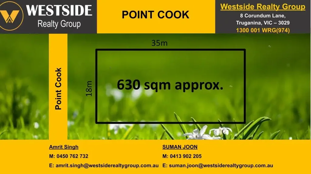Point Cook 黄金地段 630sqm优质地块 邻近托儿所 交通便捷 连接CBD 学校环绕 设施齐全 梦想家园之选 Build your dream Home in best pocket of Point Cook !!