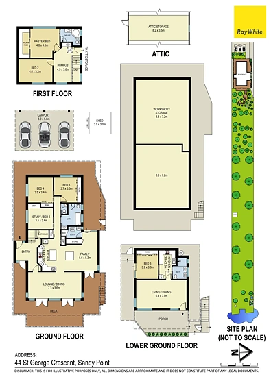 44 St George Crescent, Sandy Point, NSW 2172, 6房, 3浴, House