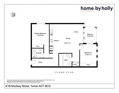 4/18 Macleay Street, Turner, ACT 2612, 2房, 2浴, Apartment