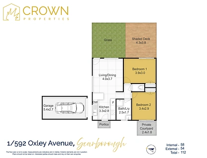 1/592 Oxley Avenue, Scarborough, Brisbane - Northern Region , 2 phòng ngủ, 1 phòng tắm, Unit