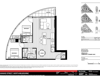 C607/111 Canning Street, North Melbourne, Melbourne CBD, 2 غرف, 1 حمامات, Apartment