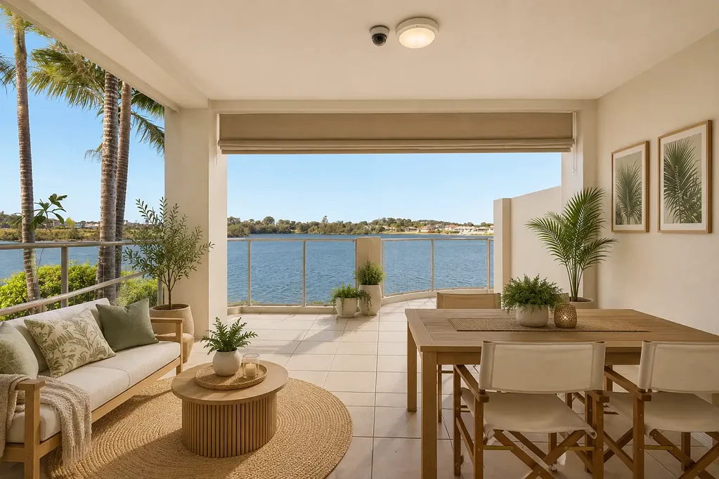 Varsity Lakes 2ห้องนอน Rare ground floor residence with wide expansive water views