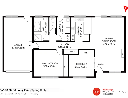 143/33 Mandurang Road, Spring Gully, Bendigo, 2部屋, 1バスルーム, House