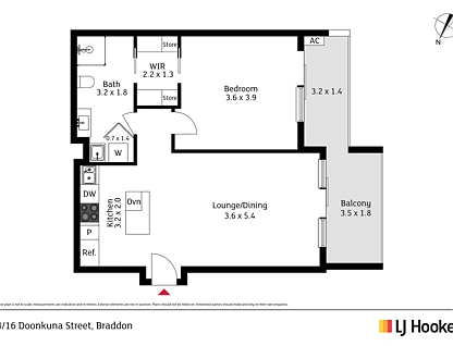 33/16 Doonkuna Street, Braddon, ACT 2612, 1房, 1浴, Apartment