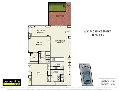 5/22 Florence Street, Teneriffe, Brisbane - Inner City Region, 3 habitaciones, 2 baños, Apartment