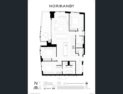 2201/201 Normanby Road, Southbank, Melbourne CBD, 3 chambres, 2 salles de bain, Apartment