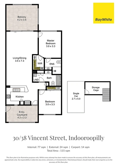 30/38 Vincent Street, Indooroopilly, QLD 4068, 2 slaapkamers, 2 badkamers, Apartment