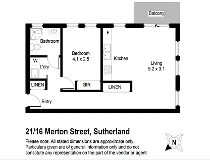 21/16-18 Merton Street, Sutherland, Sutherland Shire, 1房, 1浴, Apartment
