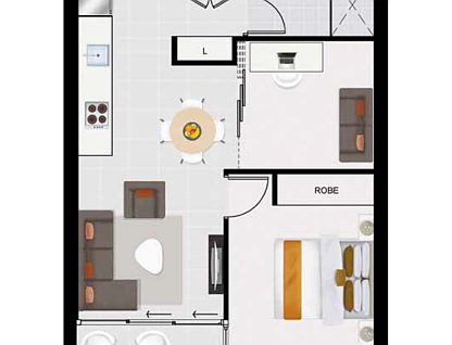 ID:21136215/24 Stratton Street, Newstead, Brisbane - Inner City Region, 1 rūma, 1 rūma horoi, Apartment