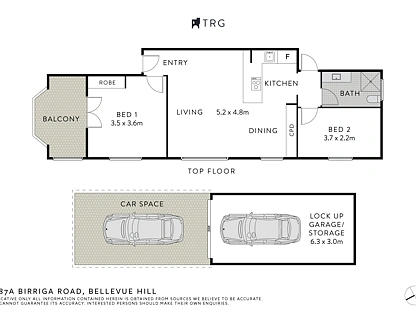 3/87A Birriga Road, Bellevue Hill, Eastern Suburbs, 2房, 1浴, Apartment