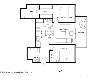 107/47 Currong Street North,, Braddon, ACT 2612, 2 ਕਮਰੇ, 2 ਬਾਥਰੂਮ, Apartment