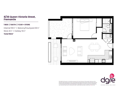 8/36 Queen Victoria Street, Fremantle, South West Perth, 1 कमरे, 1 बाथरूम, Apartment