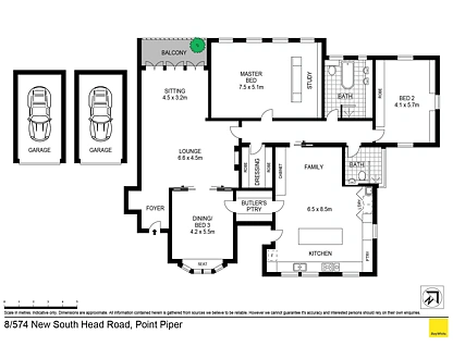 8/574 New South Head Road, Point Piper, Eastern Suburbs, 4 rūma, 2 rūma horoi, Apartment