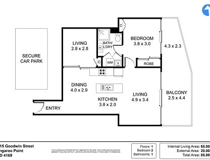 32/15 Goodwin Street, Kangaroo Point, QLD 4169, 1房, 1浴, Apartment