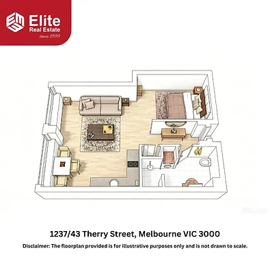 1237/43 Therry Street, Melbourne, VIC 3000, 1 habitaciones, 1 baños, Apartment
