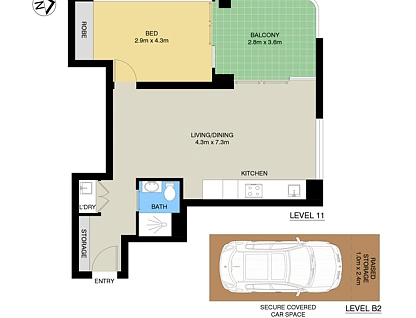 1103/35 Oxford Street, Epping, Upper North Shore, 1 कमरे, 1 बाथरूम, Apartment