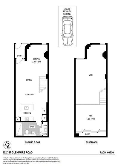 102/357 Glenmore Road, Paddington, NSW 2021, 0 chambres, 1 salles de bain, Studio