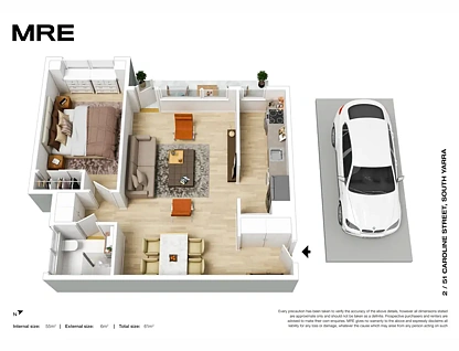2/51 Caroline Street, South Yarra, Inner East Melbourne, 1 ห้องนอน, 1 ห้องน้ำ, Apartment